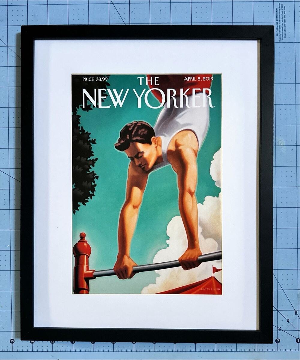 Framed 2019 The New Yorker April 8 Cover Kenton Nelson The Acrobat